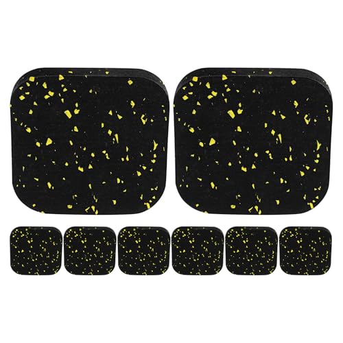 8 piezas de tapetes para caminadora con absorción de impactos para equipo de ejercicio, goma de alta densidad antideslizante con función de cancelación de ruido para gimnasio y espacios fitness miniatura 1