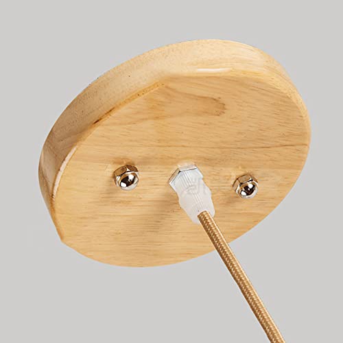 Araña de bambú E27 con altura ajustable para regular luz en dormitorios 5