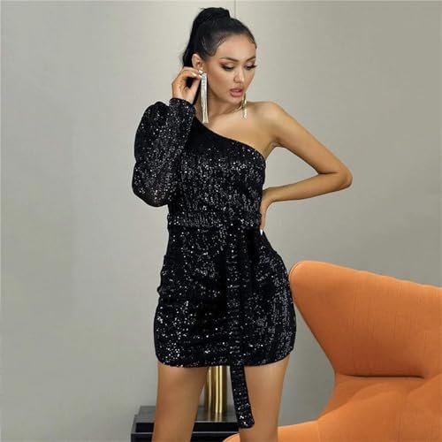Robe de cérémonie femme silhouette affinée avec coupe slim fit asymétrique brillante - 4