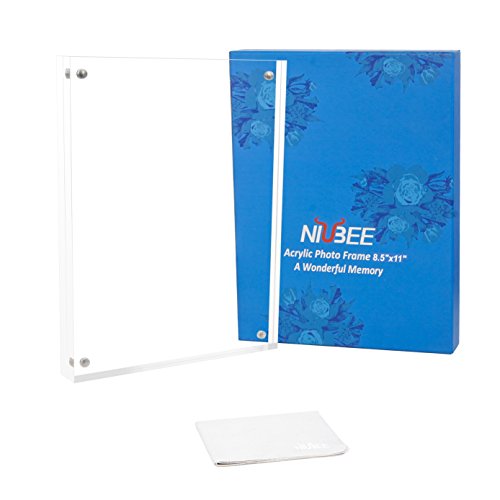 Niubee 8.5X11 Picture Frame, Clear Certificate Document Magnetic Photo Frame For Tabletop Display With Gift Box #TOP4