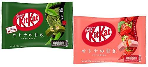 Kitkat Japan Strawberry Strawberry & Deep Matcha Flavors Set Kit Kat Japanese Chocolate Bar 2 Pack