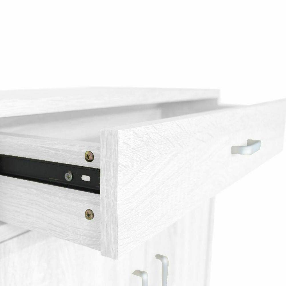 BAKAJI Schoenenkast voor de entree van het huis met 5 planken, schoenenrek lade, 2 deuren, houten frame, multifunctionele kast, 95 x 63 x 33 cm (wit
