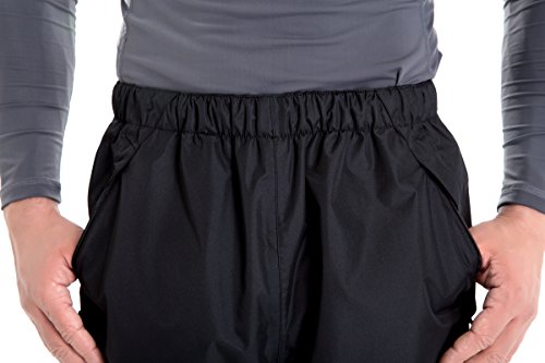 image for Clothin Men's Rain Pants Waterproof Elastic-Waist Drawstring with Fron