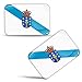 Biomar Labs® 2 x 3D Flexibles Autocollant Stickers Galicien Drapeau Galice Espagne Flag Galicia Espagnol Adhésif pour Décoration Voiture Fenêtre Porte Auto Moto Tuning F 85