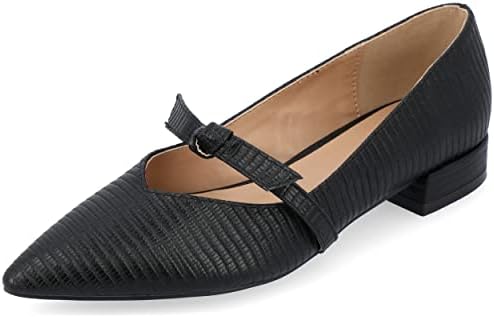 Journee Collection Womens Cait Wide Width Textured Material Slip On Mary Jane Flats Black 11 Wide Womens US | Image 6