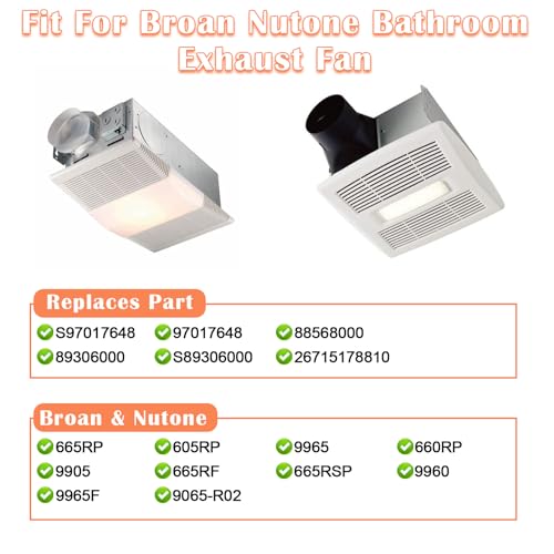 Image of Broan Nutone Heater Motor Assembly - Replacement for Broan Nutone Bathroom Exhaust Fan with Powerful Heating Element