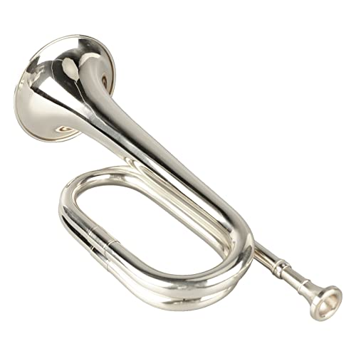 Trompete Im Militärstil, C-Taste, Messing, Einfach zu Spielende Trompete mit Mundstück für Anfänger (Silver)