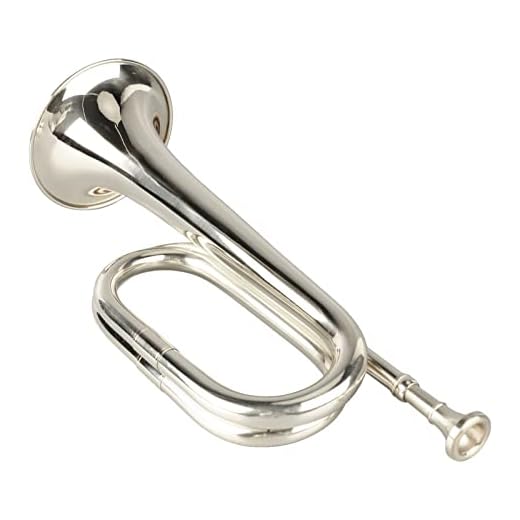 Military Trumpet Bugle Brass Cavalry Horn Portable Emergency Bugle for Beginners Camping Outdoor Adventure Marching Band Orchestra(Silver)