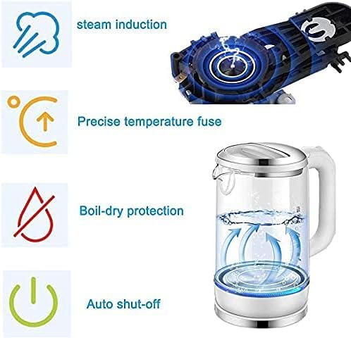 Tetera eléctrica de vidrio 1.8L 1800W con apagado automático miniatura 3