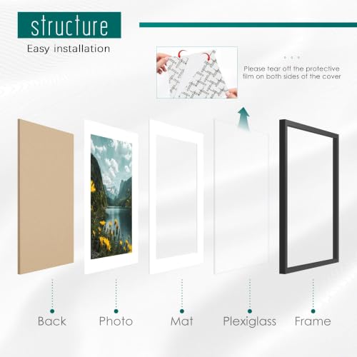 Image of Picrit 30x30 Black Picture Frame, Poster Frame for Wall, 3 Pack