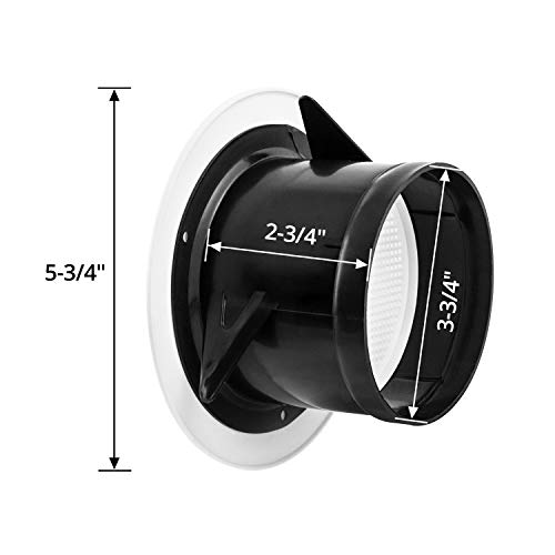 Qwork 4" Air Vent Abs Louver Grille Cover, With Built-In Fly Screen Mesh For Bathroom Office Home, 2 Pack #TOP3