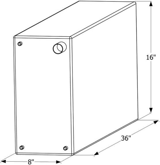 ICON 12468 Fresh Water Tank with 3/8" FTP and 1-1/4" Filter WT2468-20 Gallon, 36" x 8" x 16"