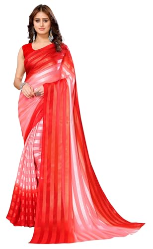 Sari en satin georgette élégant pour mariages et fêtes traditionnelles