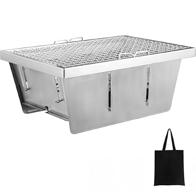 HIKISM IGT Camping Grill, Portable Charcoal Grill, Outdoor Camping Stove with Carrying Bag, Folding BBQ Grill