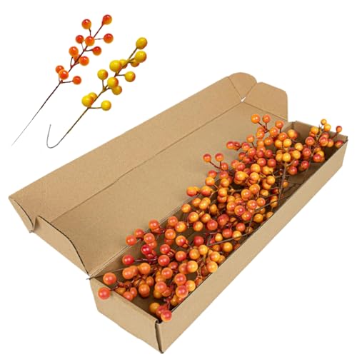 Fall Berry Stems, 32PCS Fall Artificial Berry...