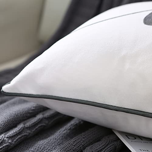 Sanmetex Decorative Throw Pillow Covers 12X20 Inches, Embroidery Love Soft Cotton Lumbar Pillow Case, Gray Rectangular Cushion Cover For Bed, Bedroom, Pack Of 1. #TOP4