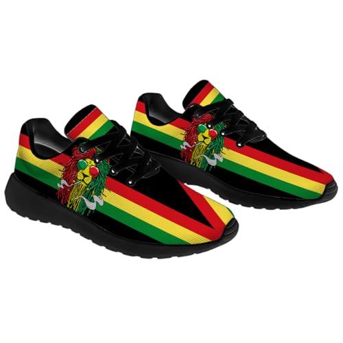 Rasta Print Shoes for Men Women Lightweight Comfort Running Tennis Walking Sneakers Birthday Gifts for Rastafarian Reggae4