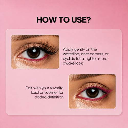 Image of Recode Rose Pink Pookie Kajal 0.3G,Smooth & creamy application,Lightweight,Smudge Proof Kajal,Perfect for everyday makeup looks