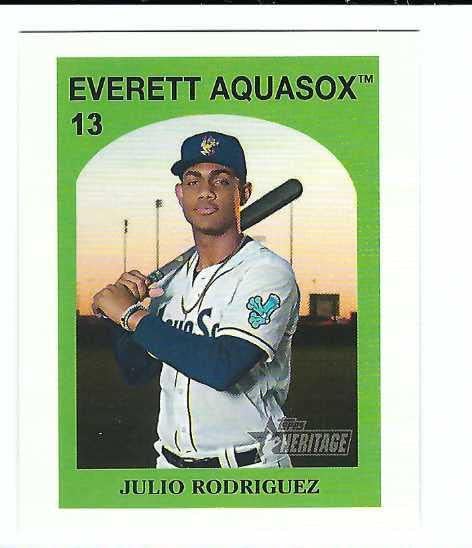 JULIO RODRIGUEZ 2021 Topps Heritage Minors '72 Topps Venezuelan Stamp #72TVS-13 Baseball Rookie Card RC Seattle Mariners