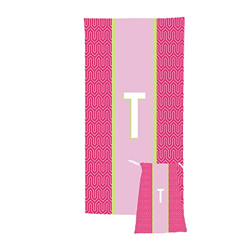 Mary Square Bright Pink Polka Dot T 62 X 31 Polyester Blend Initial Quick Dry Beach Towel #TOP23