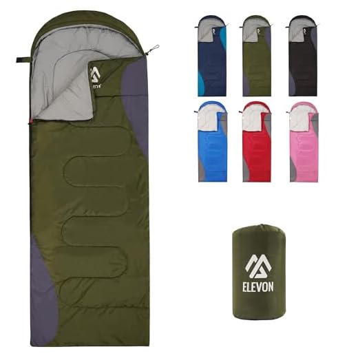 Elevon Sleeping Bag for Adults Teens Kids Cold Warm Weather, Portable Waterproof & Lightweight, Compact with Compression Sack, for 3-4 Seasons Camping, Backpacking, Hiking, Travel, Indoors Outdoors
