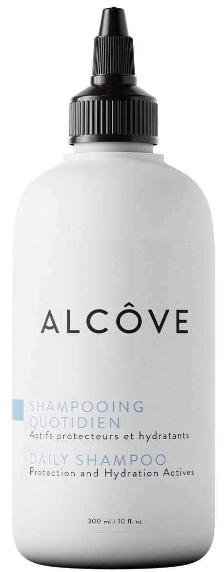 Alcôve - Daily Shampoo - Evening Primrose Oil, Mango Extract, and Argan Oil - Sulfate-Free - All Hair Types - Everyday use - Anti-static - Color-Safe -10oz