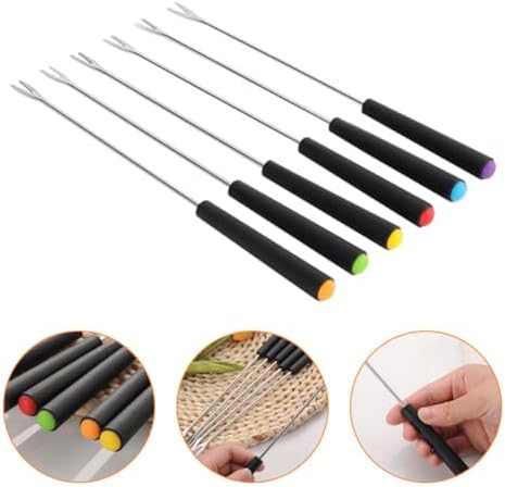 GANAZONO 6pcs Stainless Steel Fondue Forks for Chocolates and Cake Balls, without Burrs and Secure to Hold Fruits, for Cafe and Parties — view 6