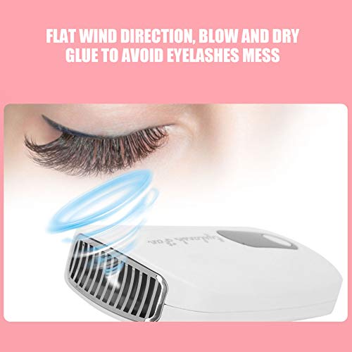 Mini ventilador USB recarregável, secador de cílios portátil ventilador de extensão de cílios para e