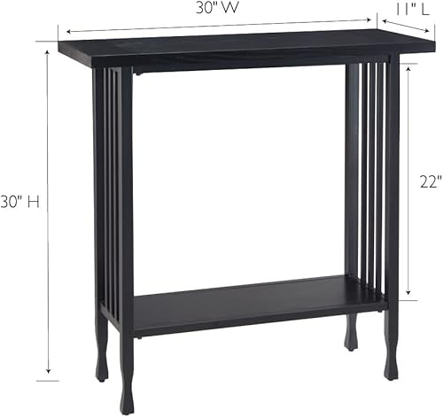 Miniatura 46 de Leick Home 214338 Empiria Mesa consola de madera con marco de metal para sala de estar, entrada, dormitorio, gris Negro lavado,Gris,Mission
