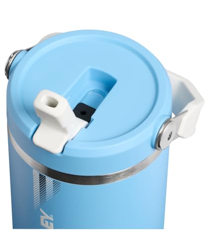 Image of STANLEY IceFlow 2.0 Flip Straw Tumbler with Handle, 30 oz | Twist On Lid and Flip Up Straw | Leak Resistant Water Bottle | Insulated Stainless Steel | BPA-Free | Team Light Blue White