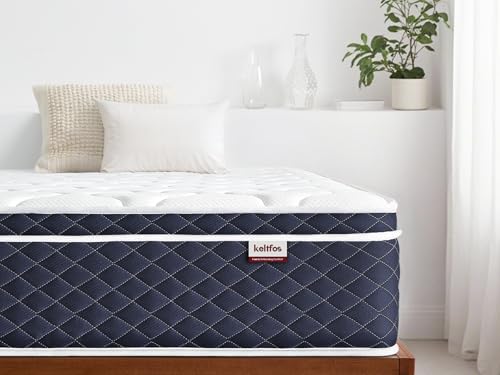 KELTFOS Twin XL Mattress 12 Inch, Hybrid Memory Foam Mattress in a Box, Medium Firm Feel with Motion...