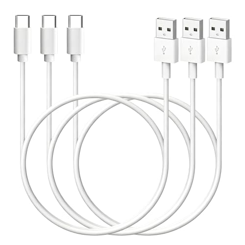 USB Type C ケーブル 1m 3本セット LpoieJun 【3A急速充電 / USB 2.0データ転送 / 映像出力非対応 】 高耐久TPE素材 USB-A to USB-C 充電コード スマートフォン/タブレット/ゲーム機のタイプｃ機種に対応 ホワイト