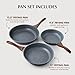 SENSARTE Nonstick Frying Pan Skillets, Swiss Granite Coating Omelette Pans, Healthy Cookware Chef's Pan, Free of Intentionally Added PFOA (9.5+11+12.5 Inch)