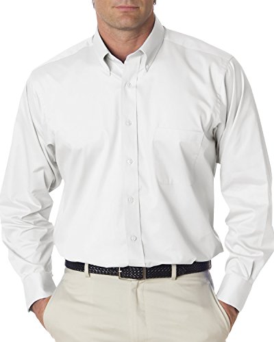 Van Heusen Men's Regular Fit Twill Solid Button Down Collar Dress Shirt