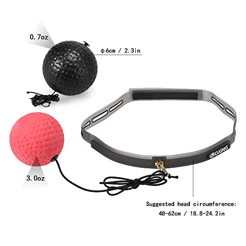 Bola reflex, Andoer Boxing Reflex Ball 2 Nível Pouching Ball com Sweat Band para esportes de combate