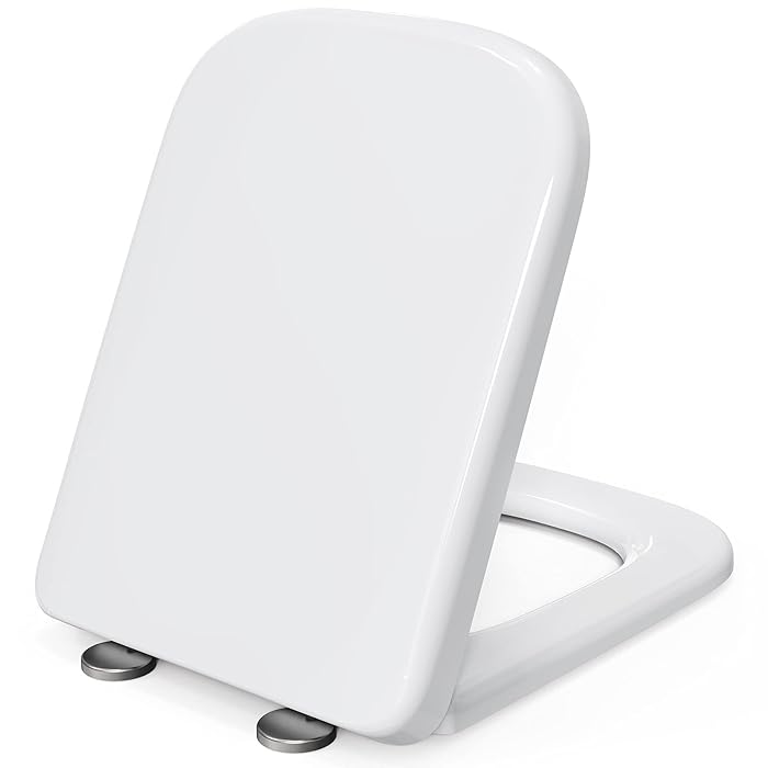 Buy Pipishell Square Toilet Seat, Soft Close Toilet Seat White with