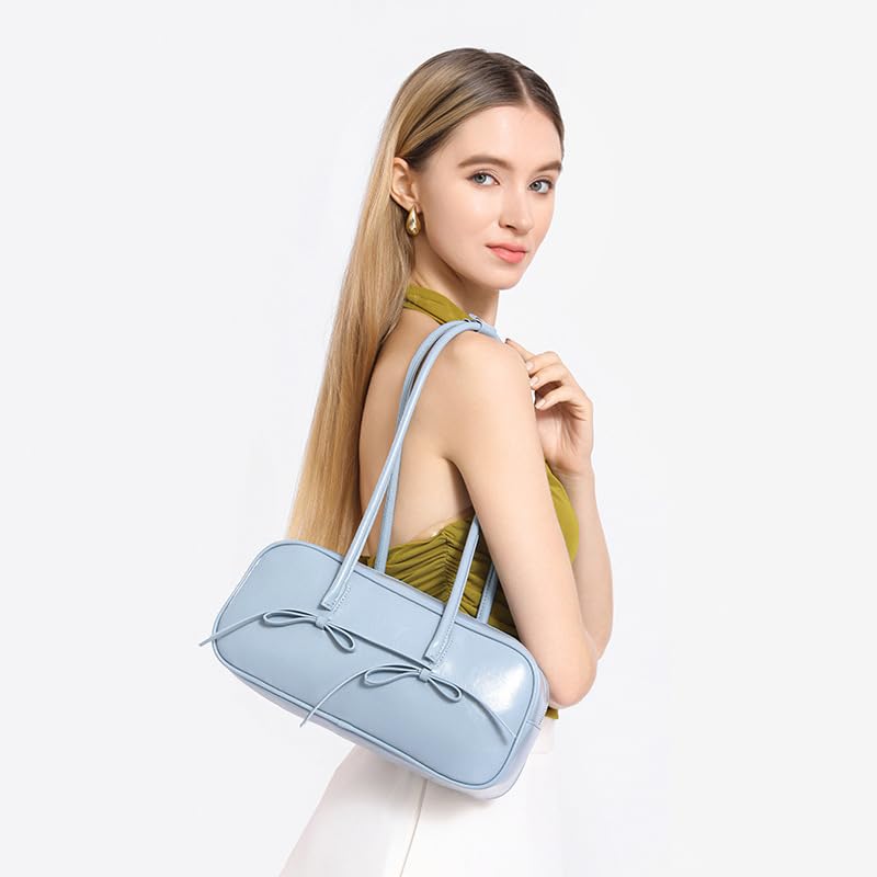 Shoulder Bags for Women Bowler Bag Purse Y2k Bow Purse Cute Shoulder Handbag Faux Leather Swing Bag Coquette Tote2