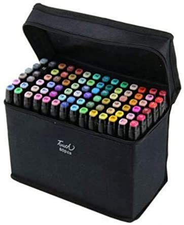 QWE80 5-color Touch Pen Cartoon Graphics Alcohol Graphics W/Bag Art Twin Marker
