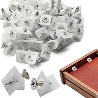 TXXATX Rückwandverbinder 200 Stück Schrankrückwand Befestigung Weiß Schubladen Keile mit Schrauben Rückwandschrauben Schubladenboden Verstärkung für Bücherregale Schubladen Schuhregal Tisch