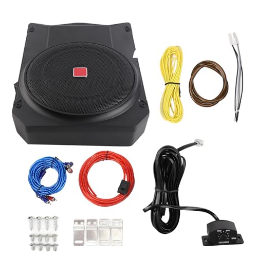 BONKZEBU Subwoofer Activo de 10 Pulgadas, Control de Sonido Debajo del Subwoofer del Asiento, 800 W Power Compact Powered, para el de Sonido del Vehículo