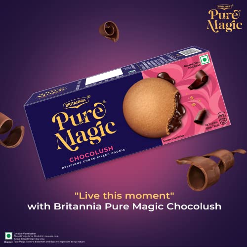 Britannia Pure Magic Chocolush - Delicious Choco Filled Cookie | Live This Moment With Crunchy And Gooey Choco Filling Cookie - Chocolate | 75g + 25g Extra = 100g - Image 5