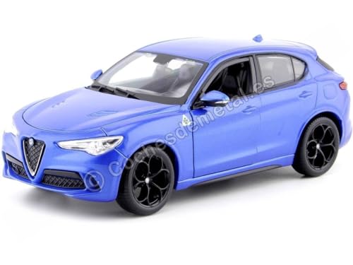 Bburago B18-21086 Alfa Romeo Stelvio en Color Azul y en Escala 1:24 (18-21086B)