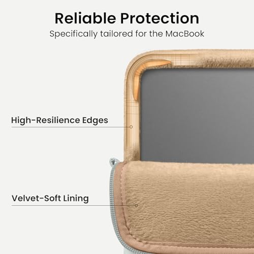 Image of tomtoc 360 Protective Puffy Laptop Sleeve For 16-In Macbook Pro M3 /M2 /M1 Pro /Max A2991 A2780 A2485 2023-2019,Quilted Design Cute Puffer Bag Soft Lightweight Laptop Case For Girls /Women,Lakeshore,Grey