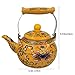 Healeved Enamel Tea Kettle with Ceramic Handle and Infuser 2.2L Water Kettle Coffee Pot Classic Floral Tea Kettle Steel Teapot for Stovetop Induction Cooker No Whistling Yellow