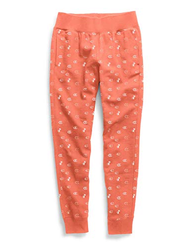 Champion LIFE Women's Printed Reverse Weave Jogger (Small, C's Allover/Groovy Papaya)