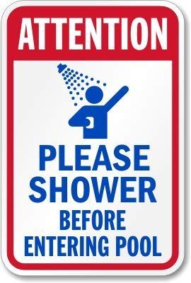 BIN SHANG Attention Please Shower Before Entering Pool Sign, 8" X 12" inch-picture-14