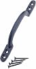 SUL Black Cast Iron Hot Bed Handles with Screw for Indoor or Outdoor Use, Black Japanned D Handle Gate Handle for Garden Gates, Shed Doors - 150mm Hot Bed Handle 1pk