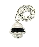 New GET LUCKY DAFT PUNK HELMET 2-FACE Pendant &2mm/30' Box Chain Necklace XMP2BXR