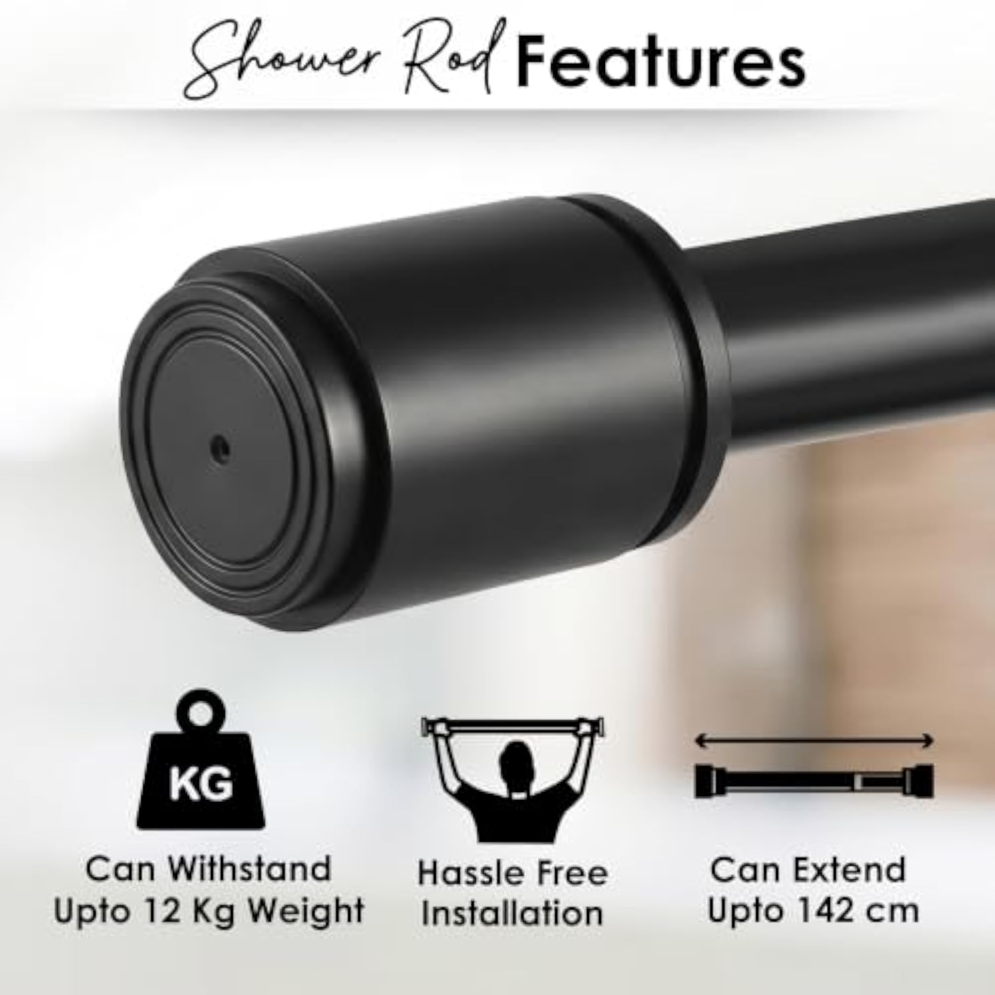 Adjustable Curtain Rod 31-56 Inch Metal