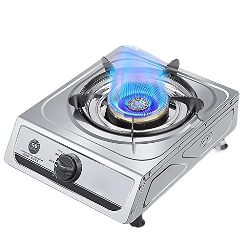Aouoeeo Placa de Gas, Encimera de Gas, Cocina de Gas portátil de 4,2 kW, de Acero Inoxidable, Ligera y con Quemador.